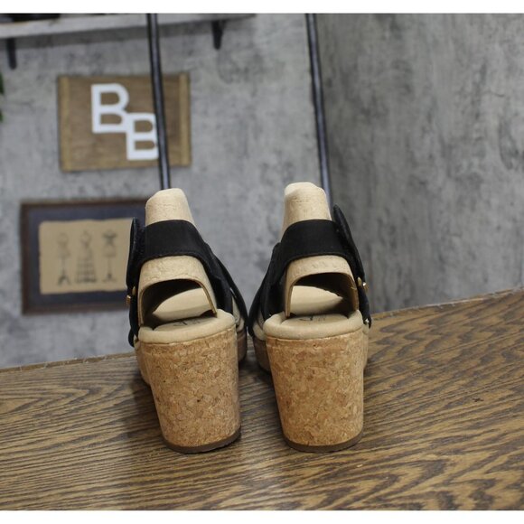 NWT Clarks Collection Womens Giselle Dove Wedge Sandal 26177142 Black Nubuck 11M - Picture 8 of 11